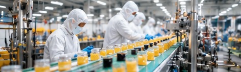 Wide view of manufacturing production line