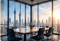 Modern corporate meeting space